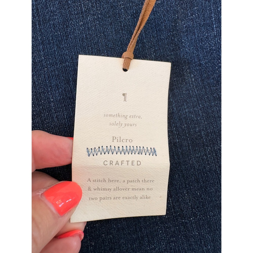 Pilcro and the Letterpress Slim Boyfriend Jeans Dark Wash Blue Denim Size 25 NWT - Picture 8 of 8